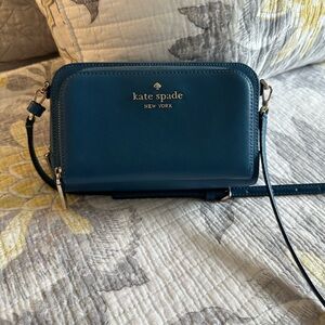 Kate Spade Blue Crossbody Bag with Structured Design